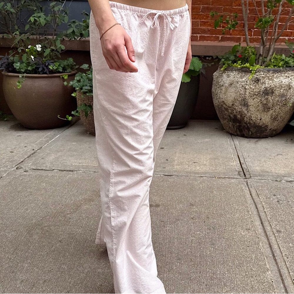 Brandy Melville John Galt Pink Anastasia Striped Linen Pants